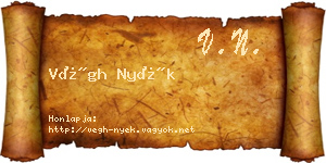 Végh Nyék névjegykártya